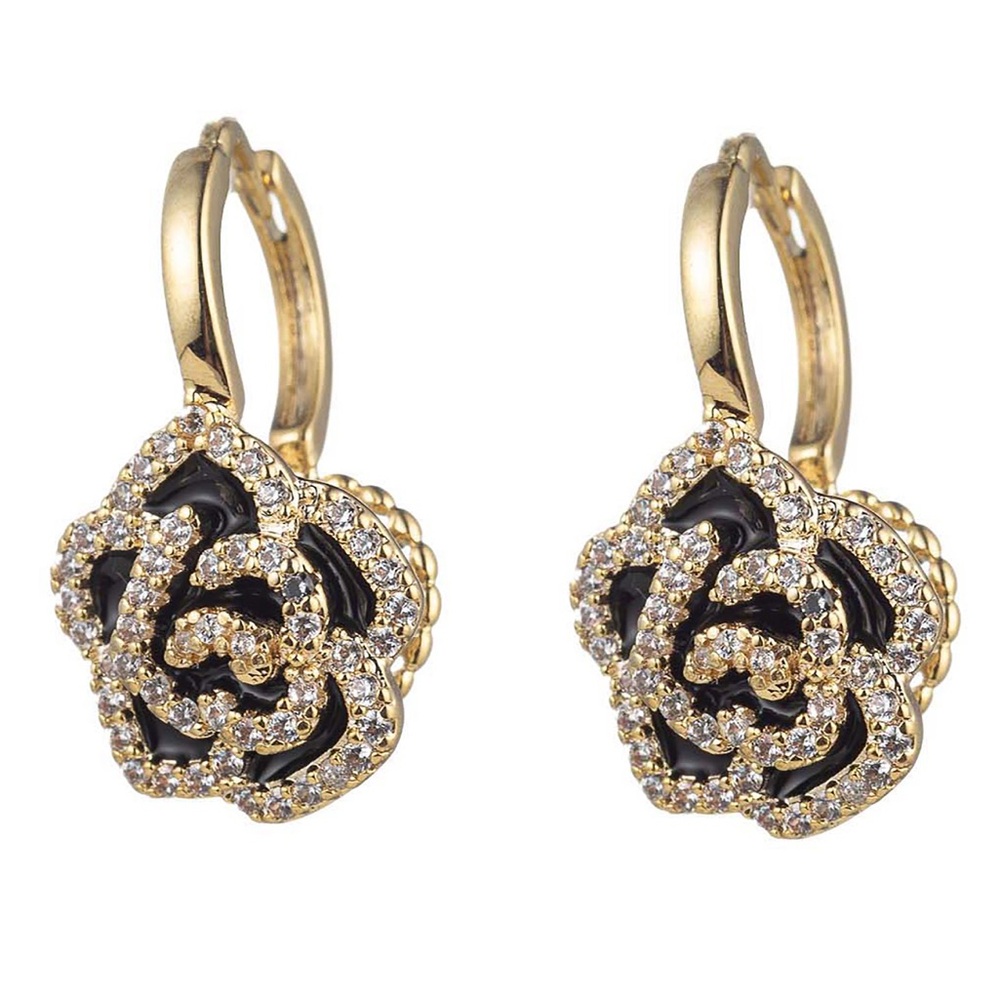 Eye Candy Emily Blue Rose CZ Earring